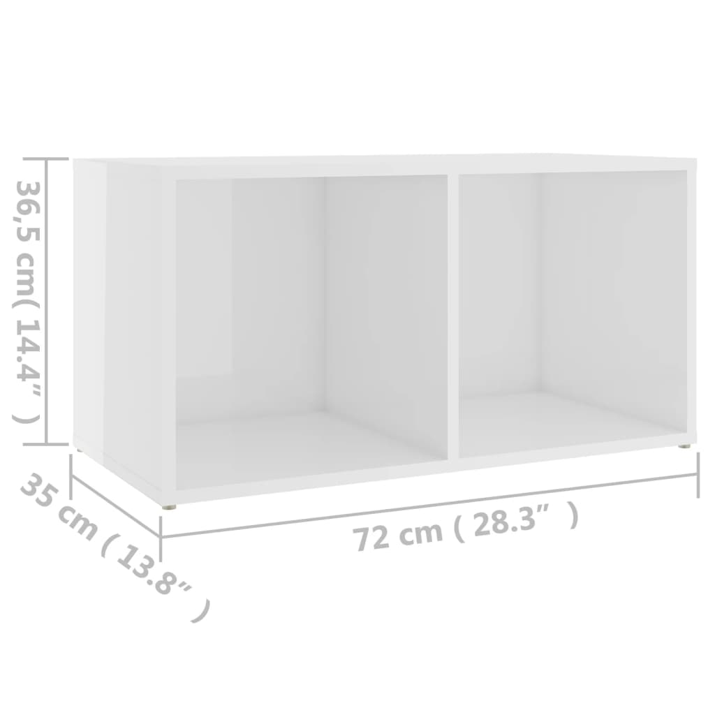 Tv-meubel 72x35x36,5 cm bewerkt hout hoogglans wit is nu te koop bij PeponiXL, paradijselijk wonen!
