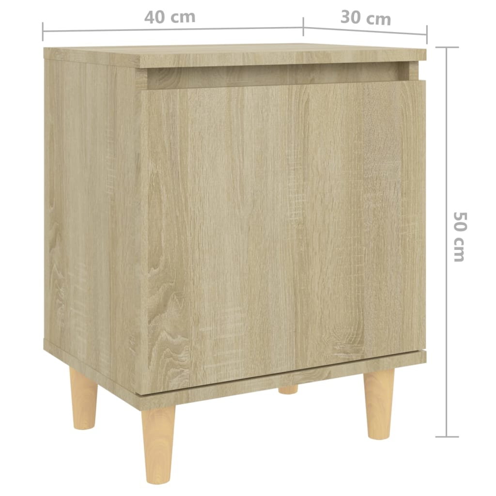Nachtkastje met houten poten 40x30x50 cm sonoma eikenkleurig is nu te koop bij PeponiXL, paradijselijk wonen!