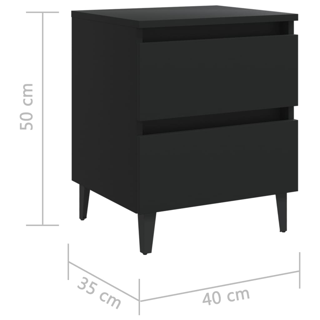 Nachtkastje 40x35x50 cm bewerkt hout zwart is nu te koop bij PeponiXL, paradijselijk wonen!