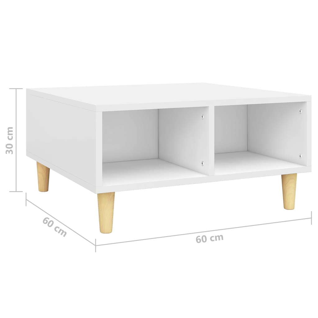 Salontafel 60x60x30 cm bewerkt hout wit is nu te koop bij PeponiXL, paradijselijk wonen!