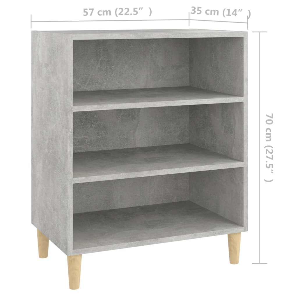 Dressoir 57x35x70 cm bewerkt hout betongrijs is nu te koop bij PeponiXL, paradijselijk wonen!