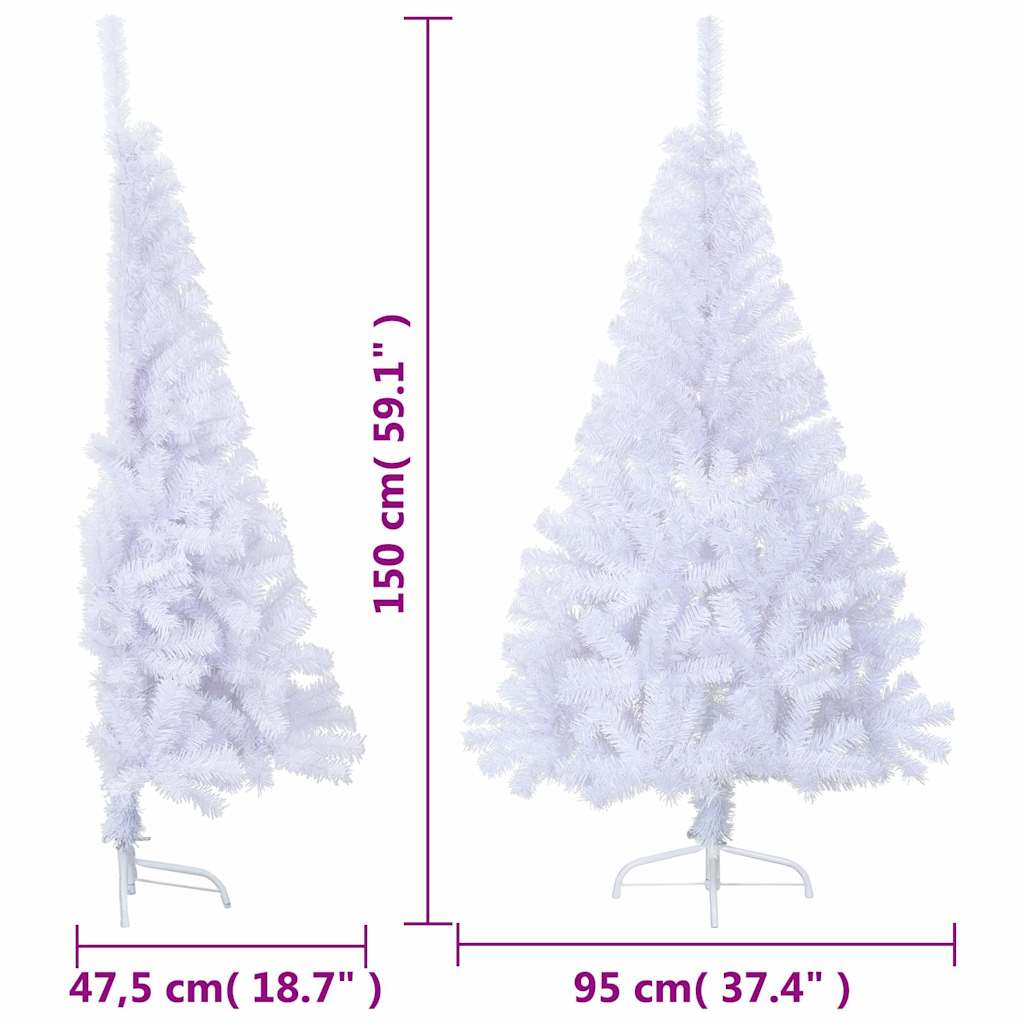 Kunstkerstboom met standaard half 150 cm PVC wit is nu te koop bij PeponiXL, paradijselijk wonen!