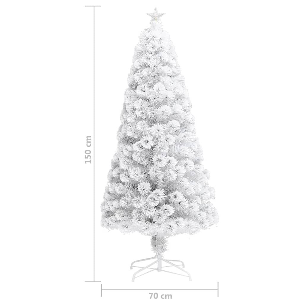 Kunstkerstboom met verlichting 150 cm glasvezel wit is nu te koop bij PeponiXL, paradijselijk wonen!