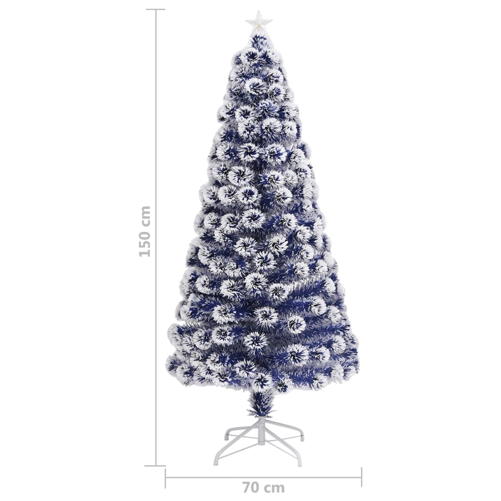 Kunstkerstboom met verlichting 150 cm glasvezel wit en blauw is nu te koop bij PeponiXL, paradijselijk wonen!