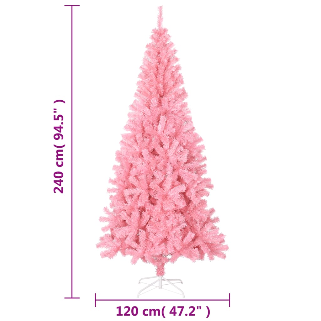 Kunstkerstboom met standaard 240 cm PVC roze is nu te koop bij PeponiXL, paradijselijk wonen!