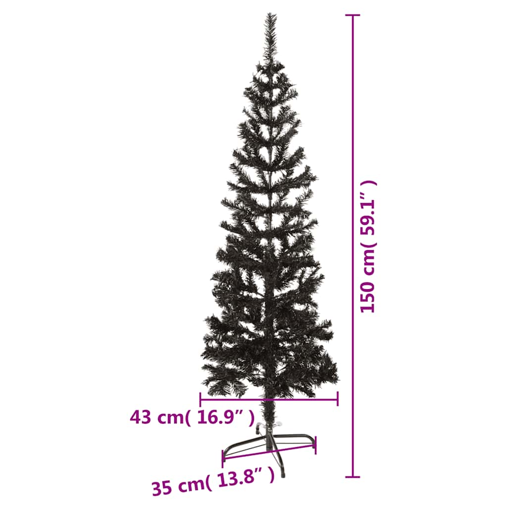 Kerstboom smal 150 cm zwart is nu te koop bij PeponiXL, paradijselijk wonen!