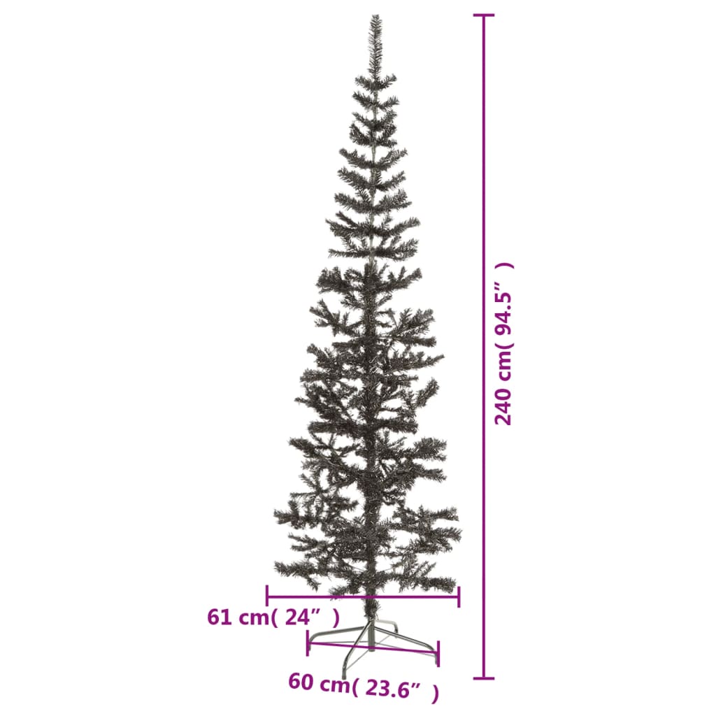 Kerstboom smal 240 cm zwart is nu te koop bij PeponiXL, paradijselijk wonen!