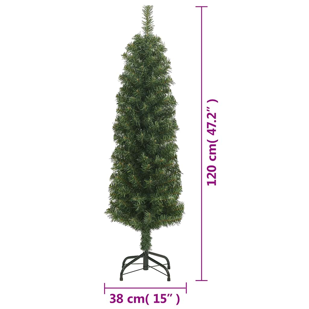 Kunstkerstboom met standaard smal 120 cm PVC groen is nu te koop bij PeponiXL, paradijselijk wonen!