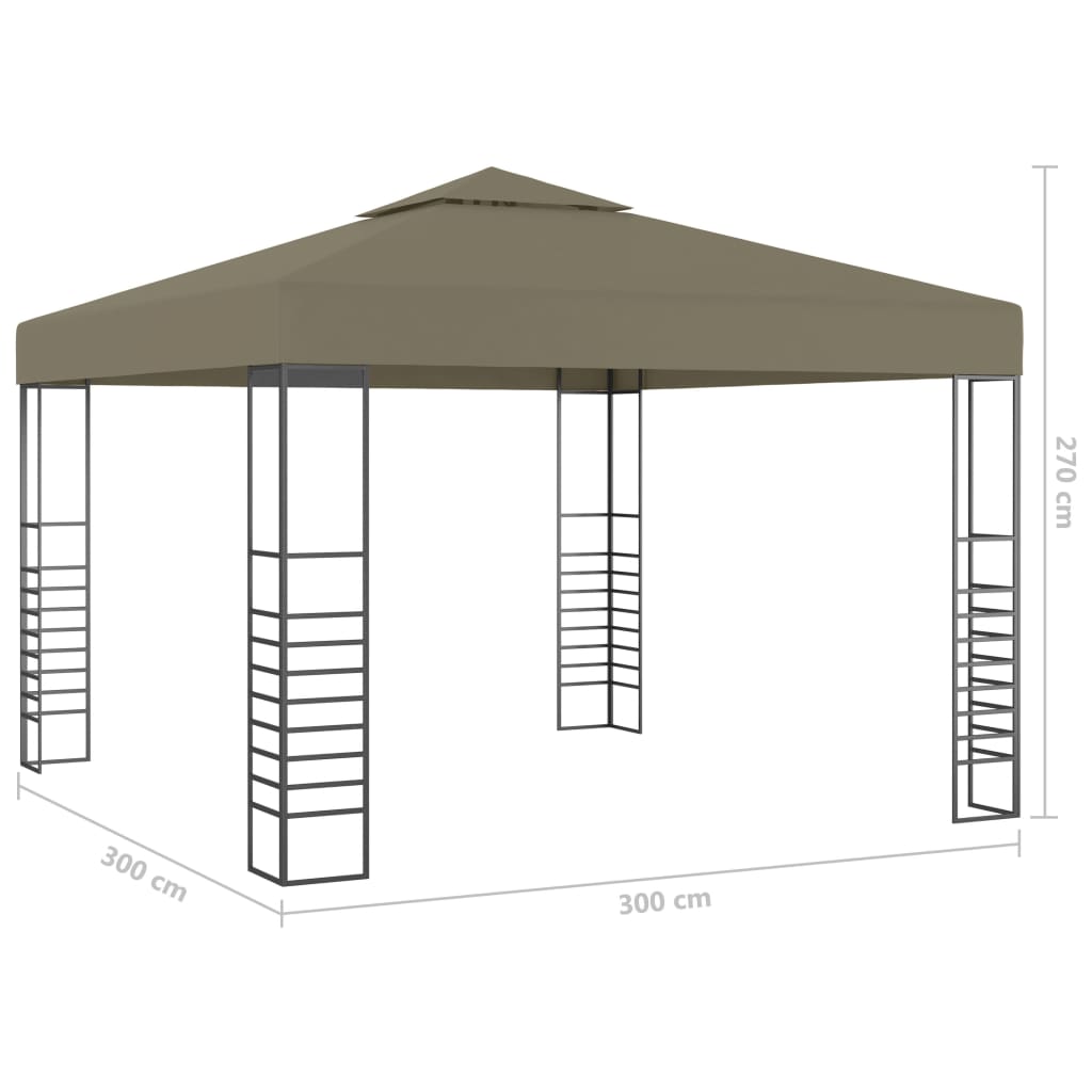 Tuinpaviljoen met LED-lichtslinger 3x3 m taupe is nu te koop bij PeponiXL, paradijselijk wonen!