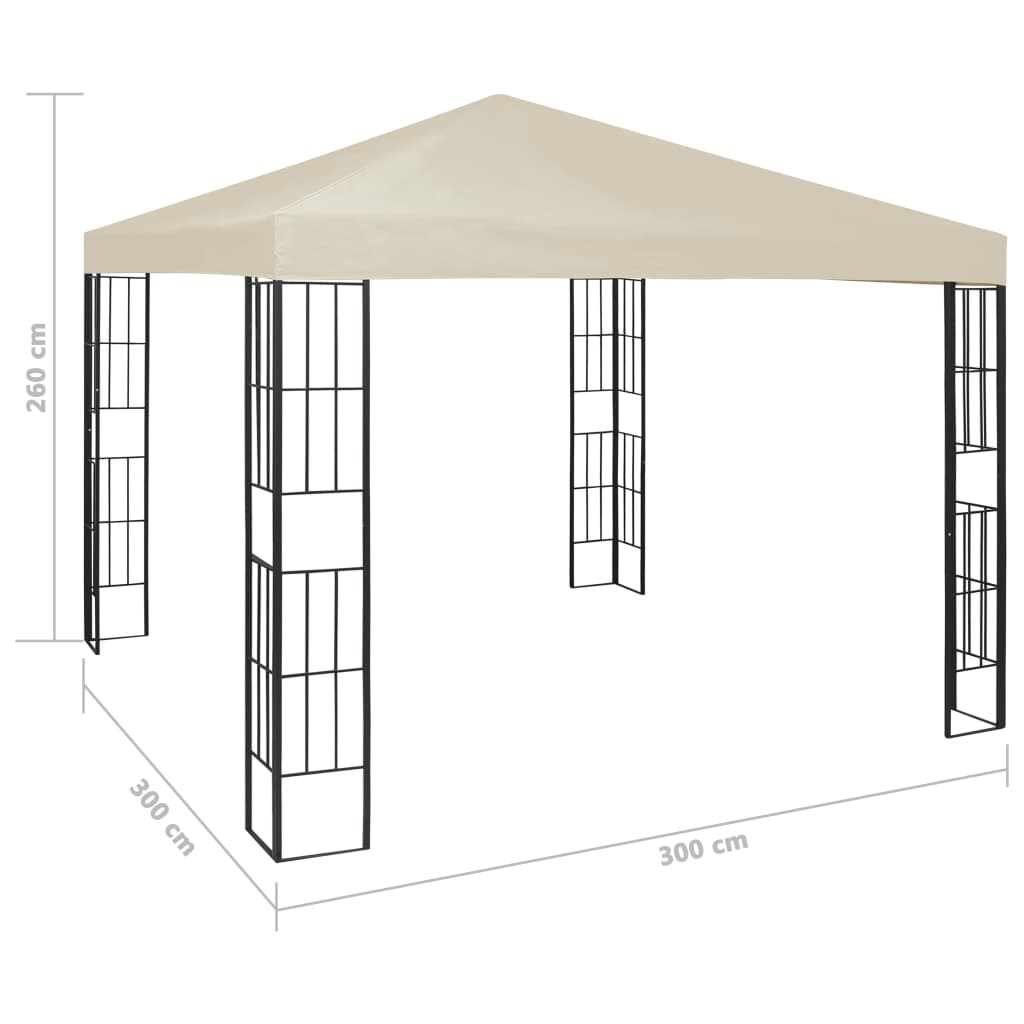 Prieel met LED-lichtslinger 3x3 m crèmekleurig is nu te koop bij PeponiXL, paradijselijk wonen!