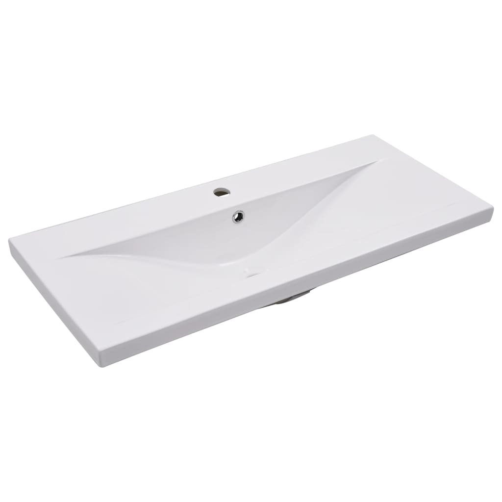 Wastafelkast met ingebouwde wastafel bewerkt hout hoogglans wit is nu te koop bij PeponiXL, paradijselijk wonen!