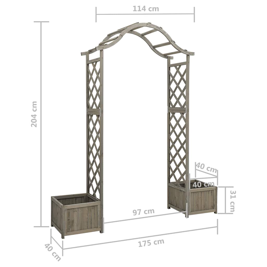 Pergola met plantenbak massief vurenhout grijs is nu te koop bij PeponiXL, paradijselijk wonen!