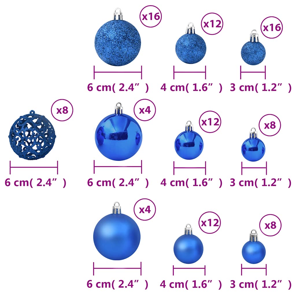 100-delige Kerstballenset blauw is nu te koop bij PeponiXL, paradijselijk wonen!