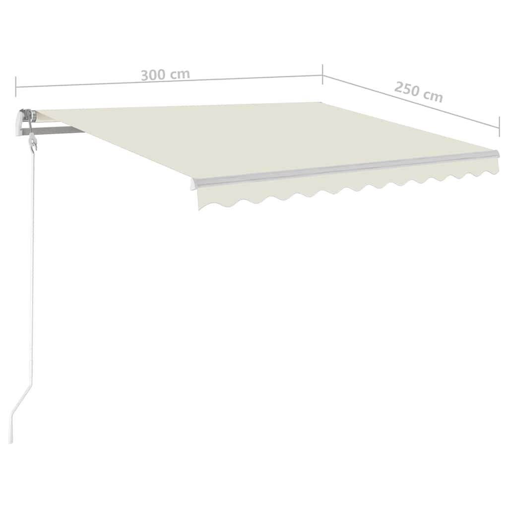 Luifel automatisch met LED en windsensor 300x250 cm crèmekleur is nu te koop bij PeponiXL, paradijselijk wonen!