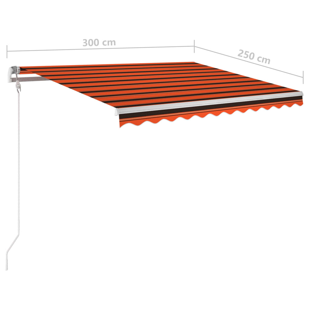 Luifel automatisch met LED windsensor 300x250 cm oranje bruin is nu te koop bij PeponiXL, paradijselijk wonen!