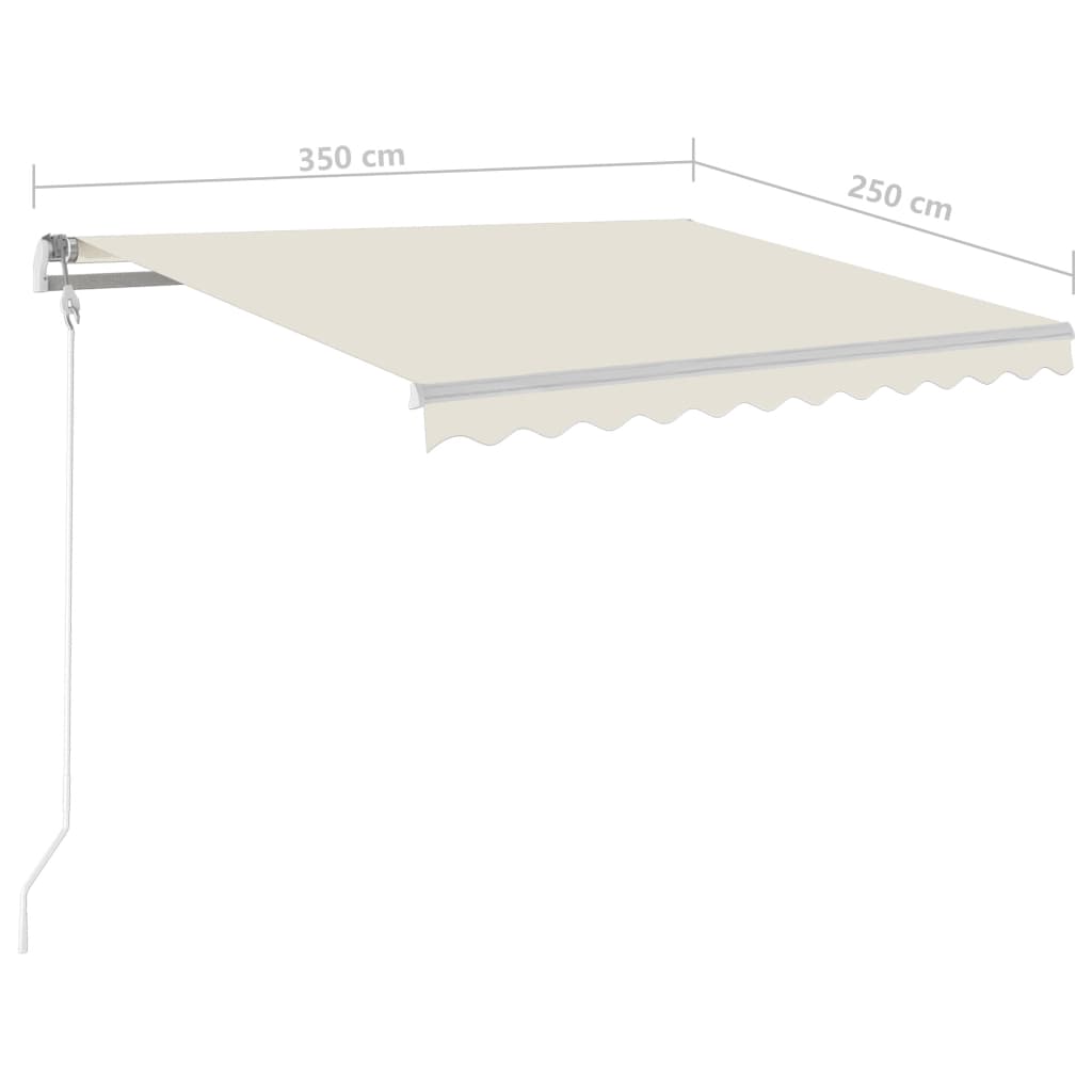 Luifel automatisch met LED en windsensor 350x250 cm crèmekleur is nu te koop bij PeponiXL, paradijselijk wonen!