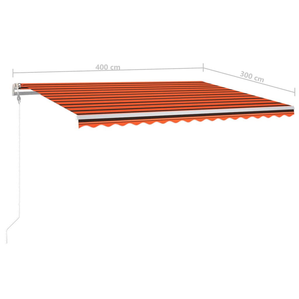 Luifel automatisch met LED windsensor 400x300 cm oranje bruin is nu te koop bij PeponiXL, paradijselijk wonen!