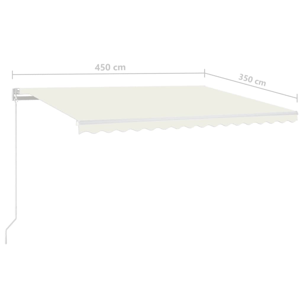 Luifel handmatig uittrekbaar met LED 450x350 cm crèmekleurig is nu te koop bij PeponiXL, paradijselijk wonen!