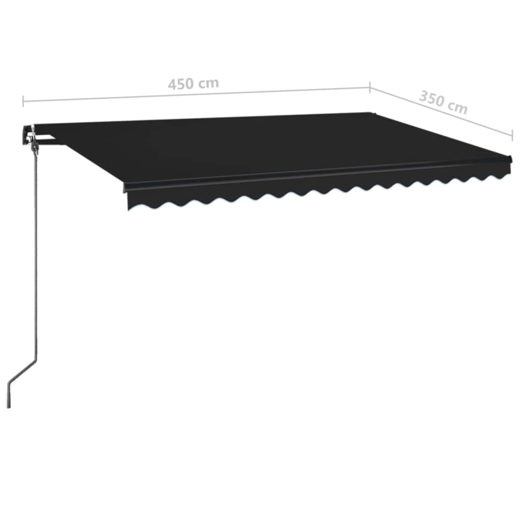 Luifel handmatig uittrekbaar 450x350 cm antracietkleurig is nu te koop bij PeponiXL, paradijselijk wonen!