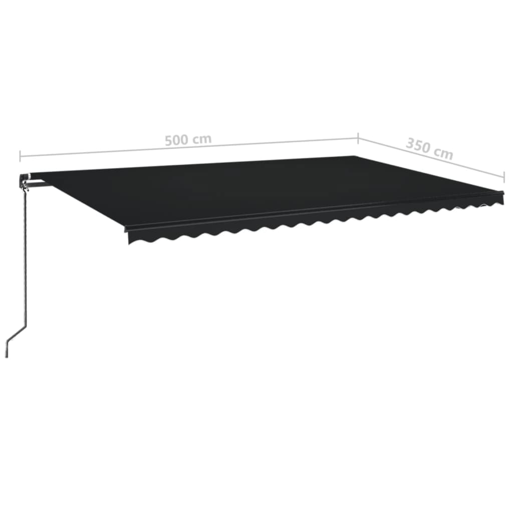 Luifel handmatig uittrekbaar 500x350 cm antracietkleurig is nu te koop bij PeponiXL, paradijselijk wonen!