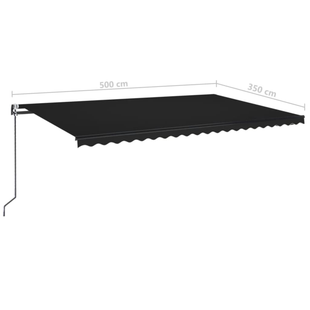 Luifel automatisch uittrekbaar 500x350 cm antracietkleurig is nu te koop bij PeponiXL, paradijselijk wonen!