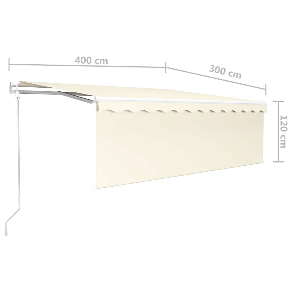 Luifel automatisch met rolgordijn, LED en windsensor 4x3m crème is nu te koop bij PeponiXL, paradijselijk wonen!