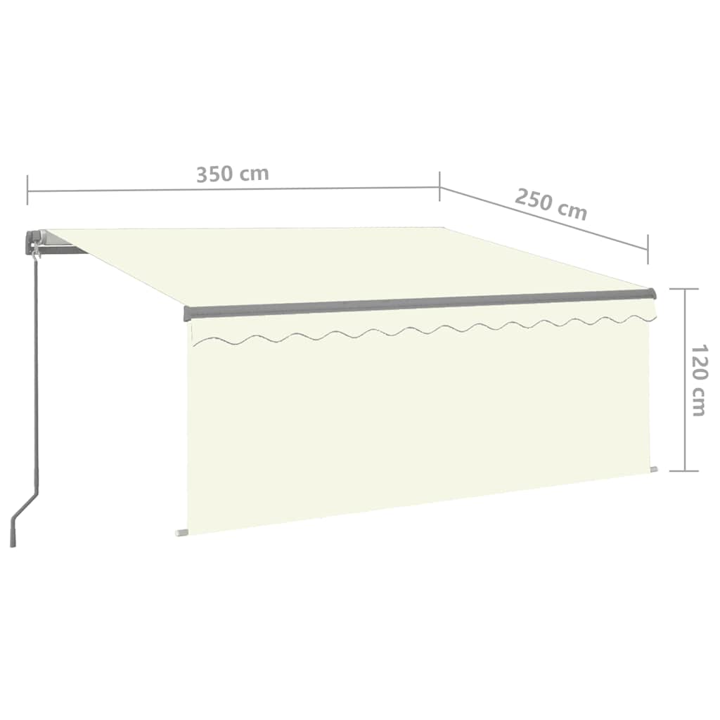 Luifel handmatig uittrekbaar rolgordijn 3,5x2,5 m crèmekleurig is nu te koop bij PeponiXL, paradijselijk wonen!