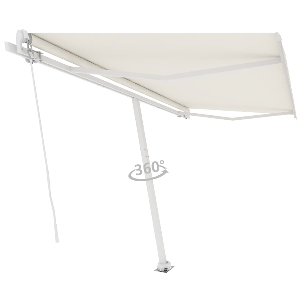 Luifel vrijstaand handmatig uittrekbaar 450x300 cm crèmekleurig