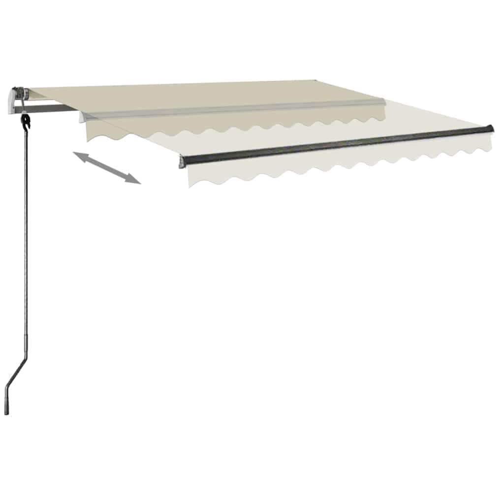 Luifel vrijstaand handmatig uittrekbaar 350x250 cm crèmekleurig