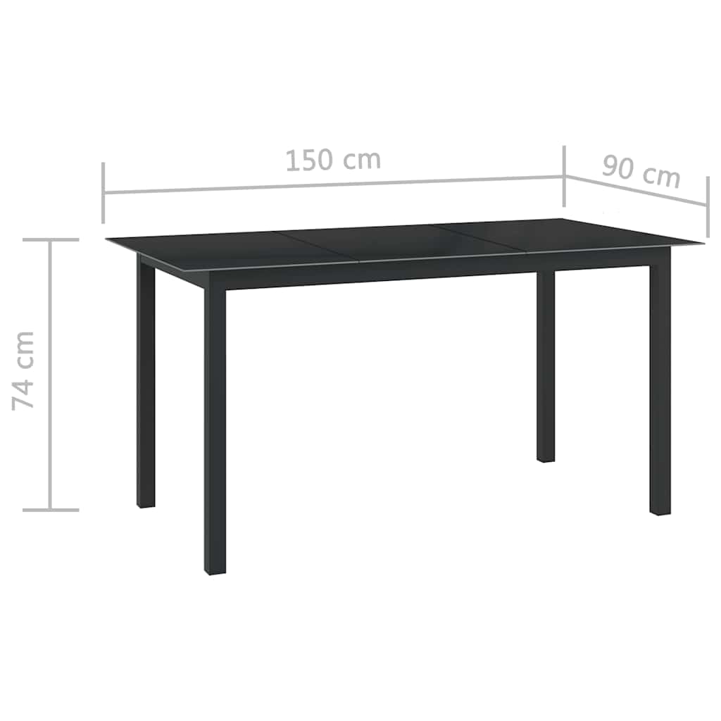 7-delige Tuinset aluminium zwart is nu te koop bij PeponiXL, paradijselijk wonen!