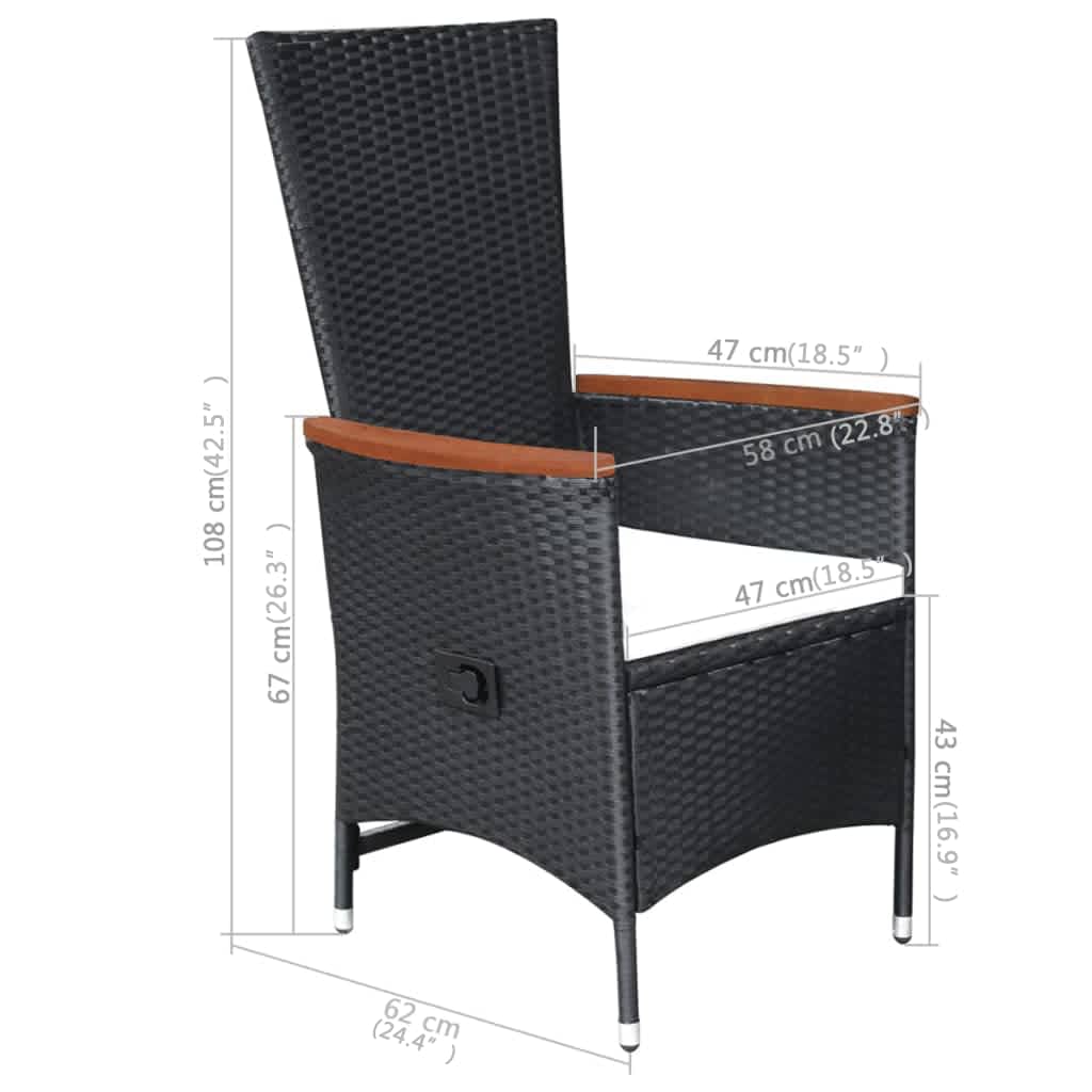 7-delige Tuinset poly rattan zwart is nu te koop bij PeponiXL, paradijselijk wonen!