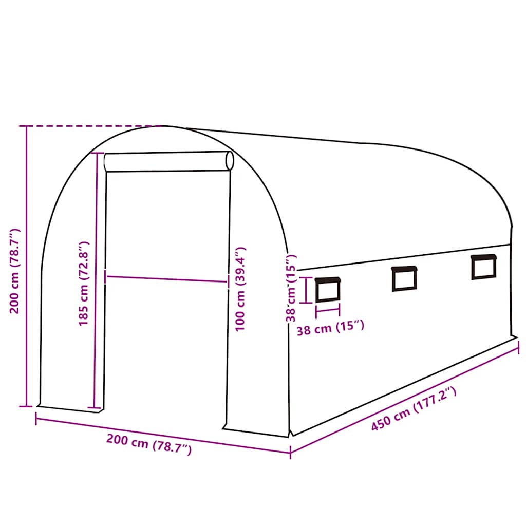 Kashoes vervangend (9 m²) 200x450x200 cm groen is nu te koop bij PeponiXL, paradijselijk wonen!