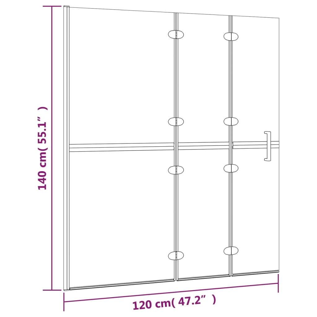 Douchewand inklapbaar 120x140 cm ESG wit is nu te koop bij PeponiXL, paradijselijk wonen!