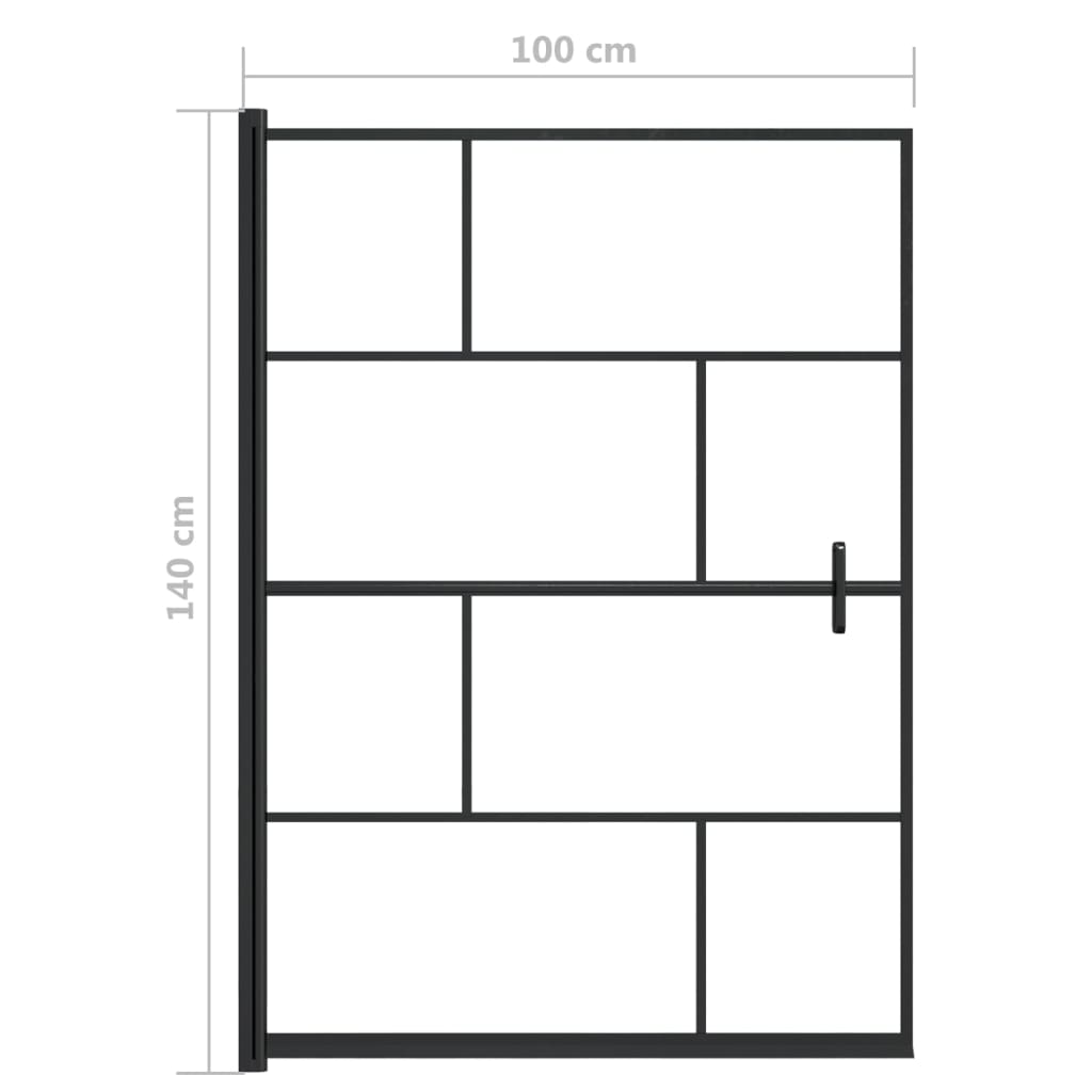 Douchewand 100x140 cm ESG zwart is nu te koop bij PeponiXL, paradijselijk wonen!