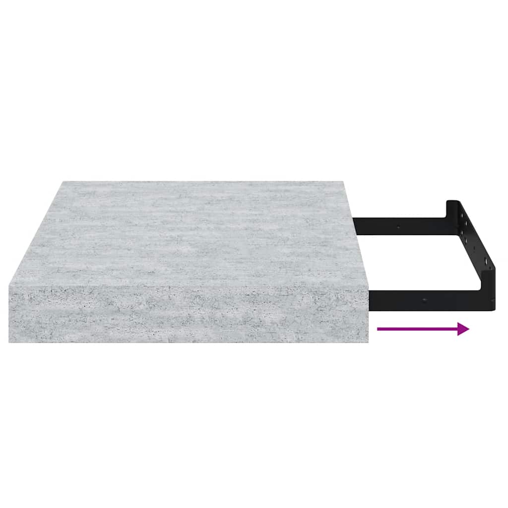 Wandschappen 2 st zwevend 23x23,5x3,8 cm MDF betongrijs is nu te koop bij PeponiXL, paradijselijk wonen!