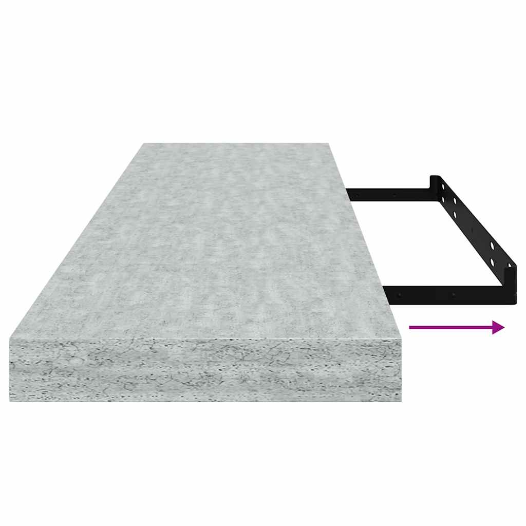 Wandschappen zwevend 2 st 90x23,5x3,8 cm MDF betongrijs is nu te koop bij PeponiXL, paradijselijk wonen!