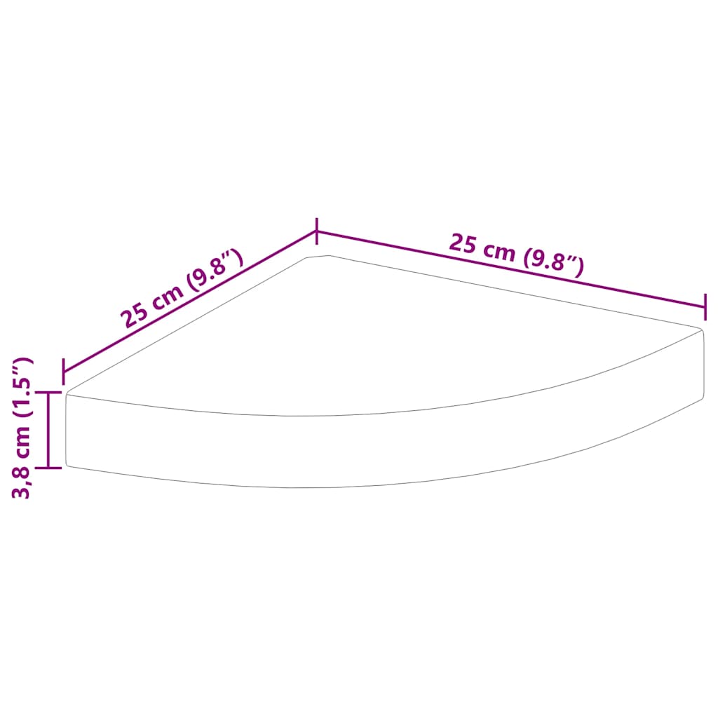 Hoekwandschappen 4 st 25x25x3,8 cm MDF betongrijs is nu te koop bij PeponiXL, paradijselijk wonen!