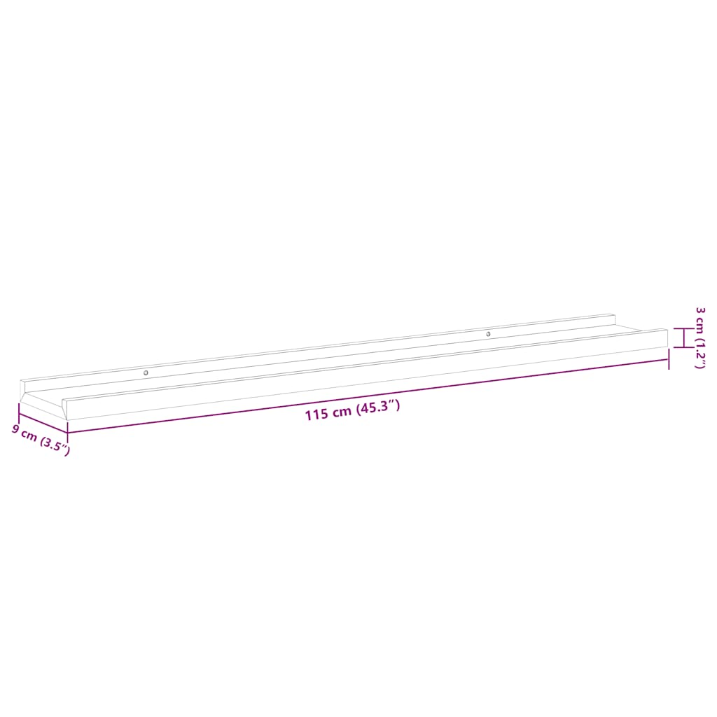 Wandschappen 2 st 115x9x3 cm wit is nu te koop bij PeponiXL, paradijselijk wonen!