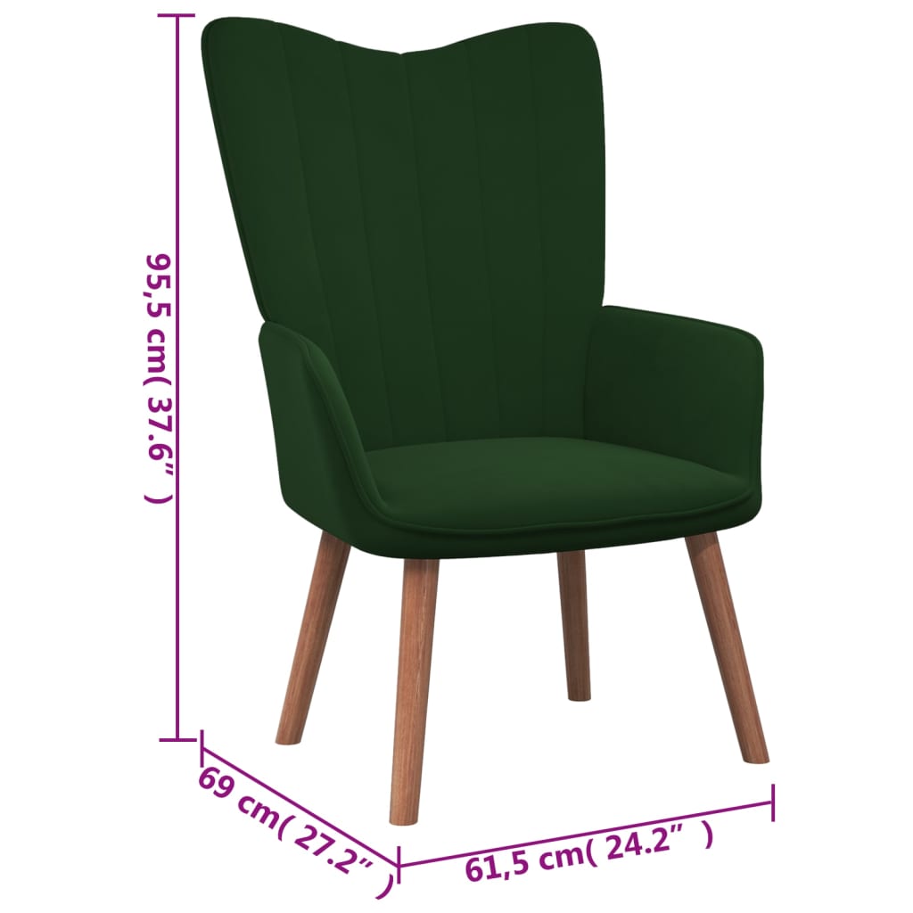 Relaxstoel met voetenbank fluweel donkergroen is nu te koop bij PeponiXL, paradijselijk wonen!