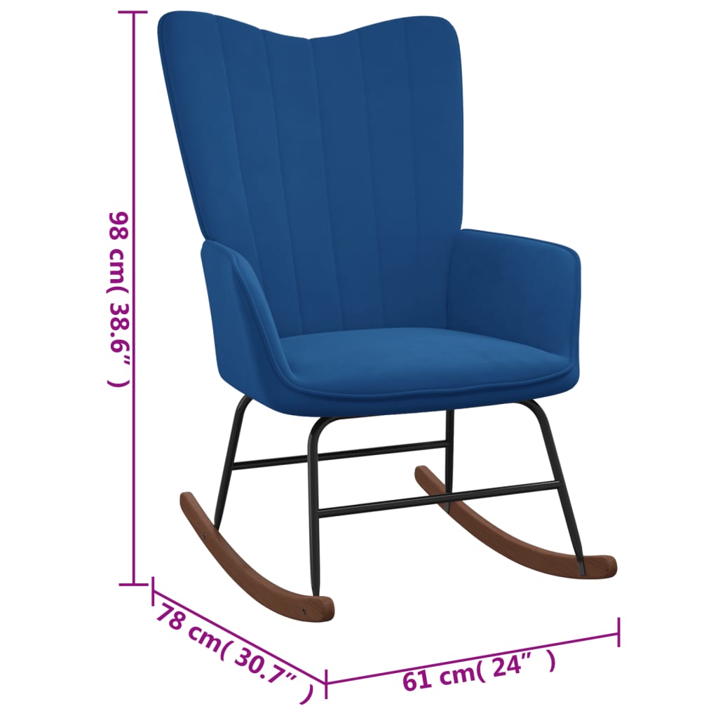 Schommelstoel fluweel blauw is nu te koop bij PeponiXL, paradijselijk wonen!
