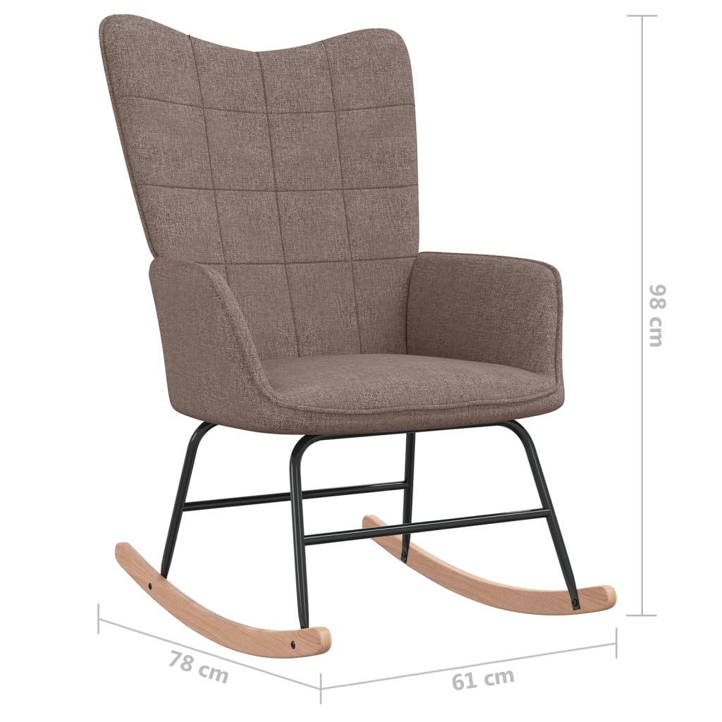 Schommelstoel stof taupe is nu te koop bij PeponiXL, paradijselijk wonen!