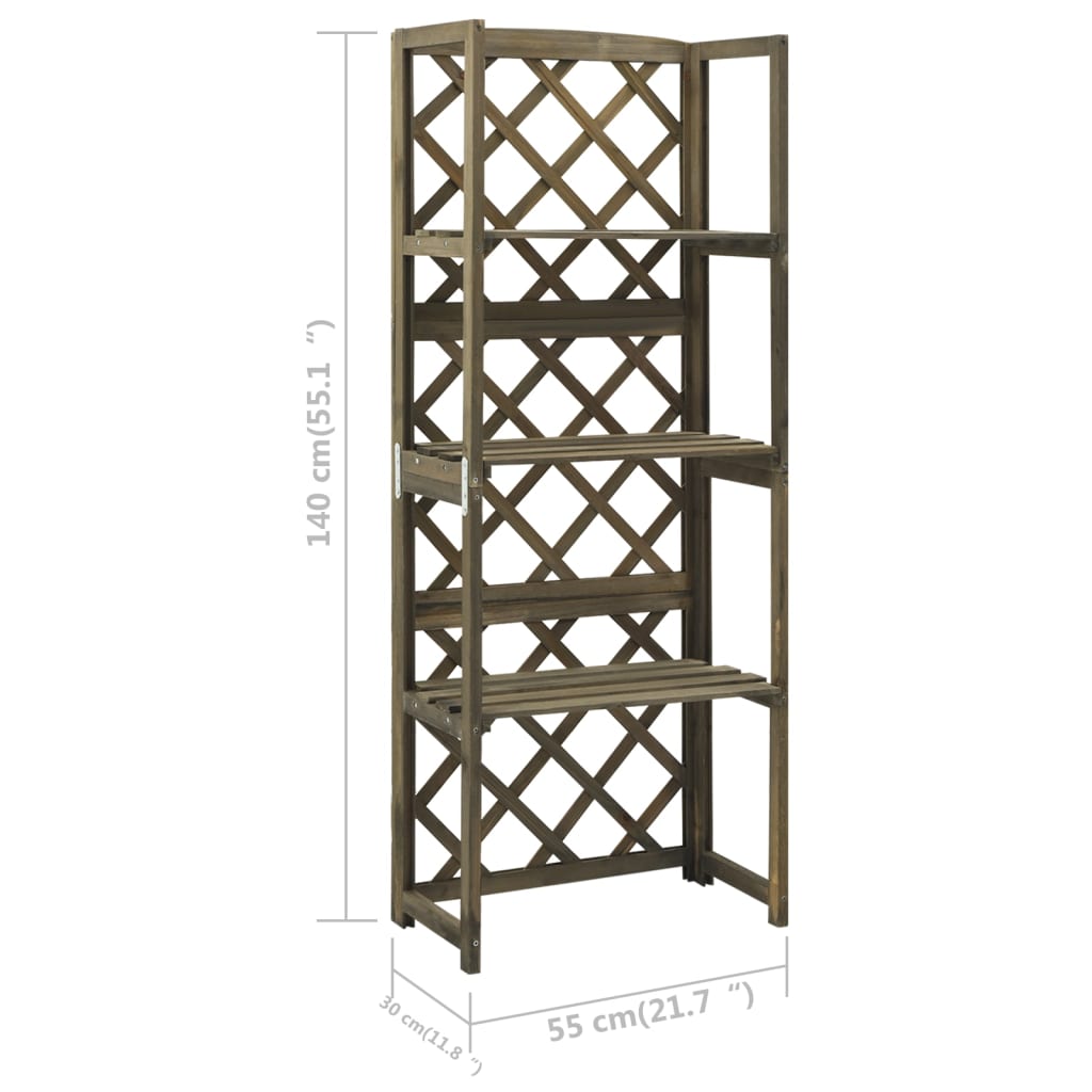 Latwerk met schappen 55x30x140 cm massief vurenhout grijs is nu te koop bij PeponiXL, paradijselijk wonen!