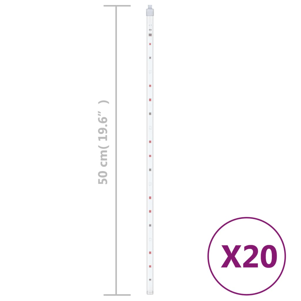 Meteoorlichten 20 st 720 LED's binnen/buiten 50 cm meerkleurig