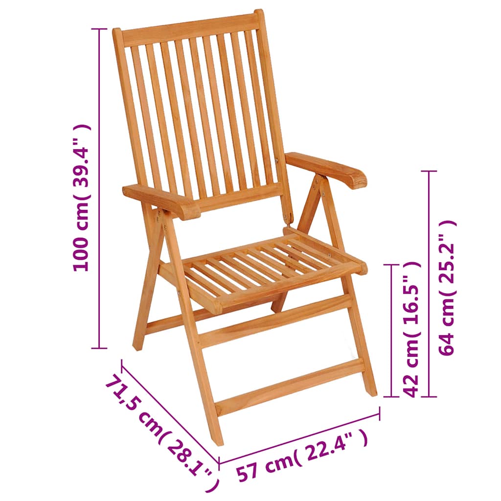 Tuinstoelen 8 st verstelbaar massief teakhout is nu te koop bij PeponiXL, paradijselijk wonen!