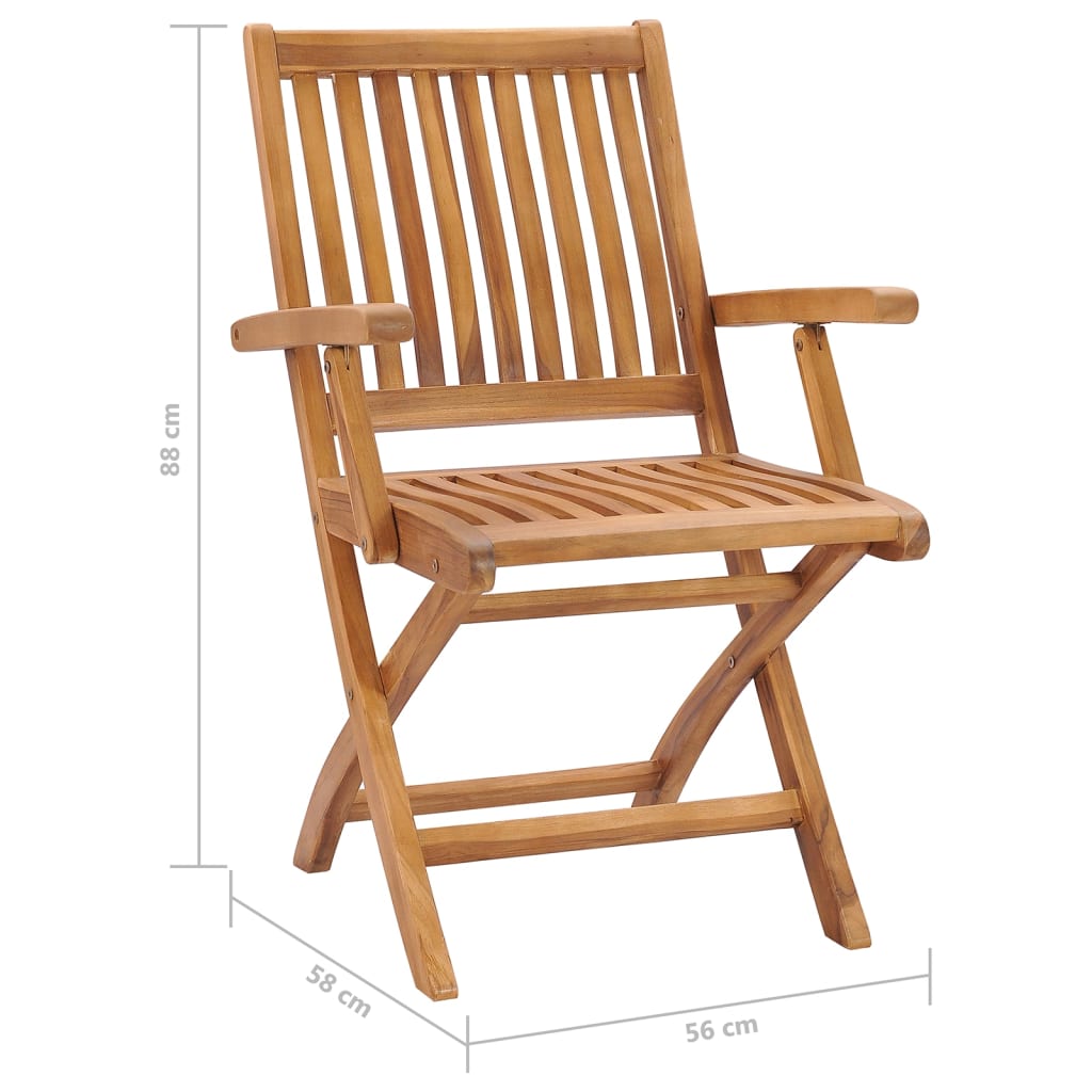Tuinstoelen 4 st inklapbaar met kussens massief teakhout is nu te koop bij PeponiXL, paradijselijk wonen!