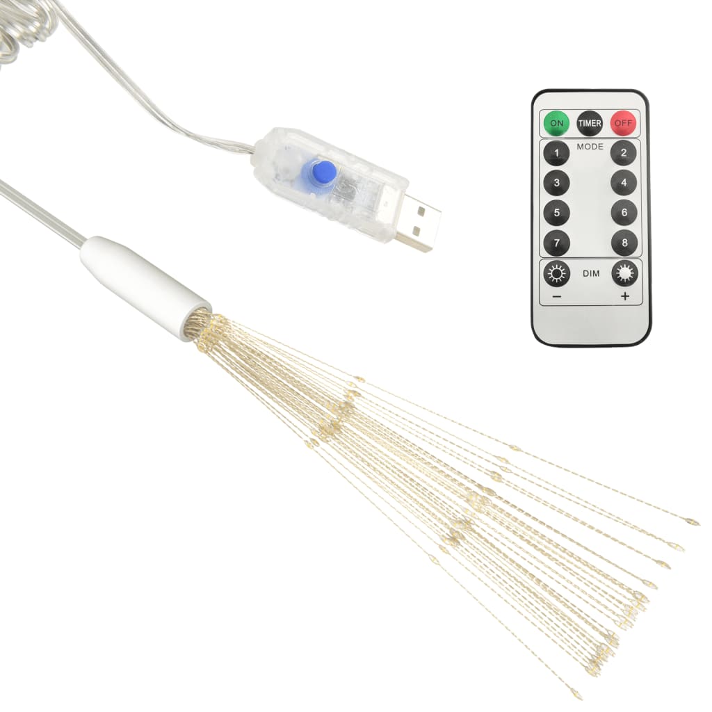 Kerstverlichting vuurwerk 10 st 1400 LED's buiten 20 cm warmwit is nu te koop bij PeponiXL, paradijselijk wonen!