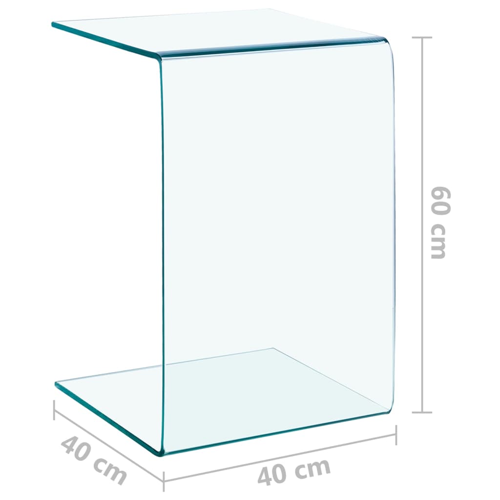 Bijzettafel 40x40x60 cm gehard glas is nu te koop bij PeponiXL, paradijselijk wonen!