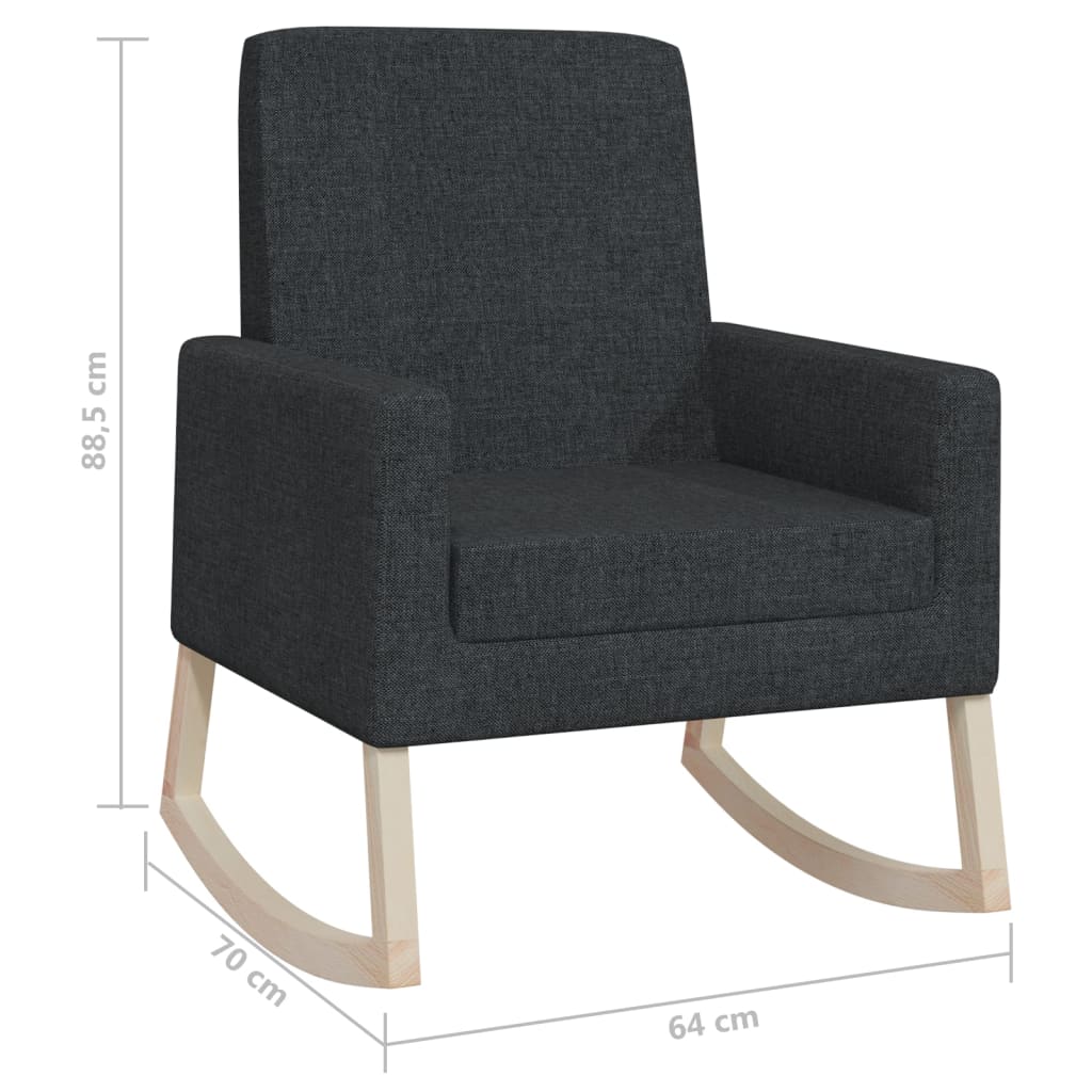 Schommelstoel stof zwart is nu te koop bij PeponiXL, paradijselijk wonen!