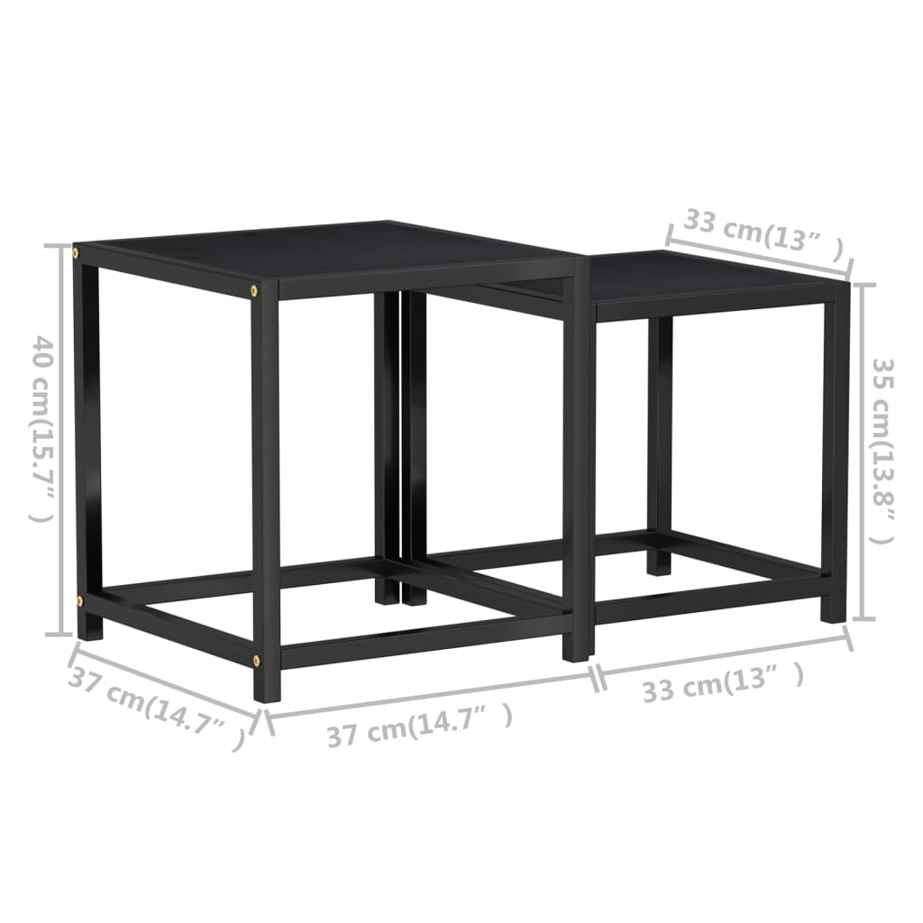 Salontafels 2 st MDF zwart is nu te koop bij PeponiXL, paradijselijk wonen!