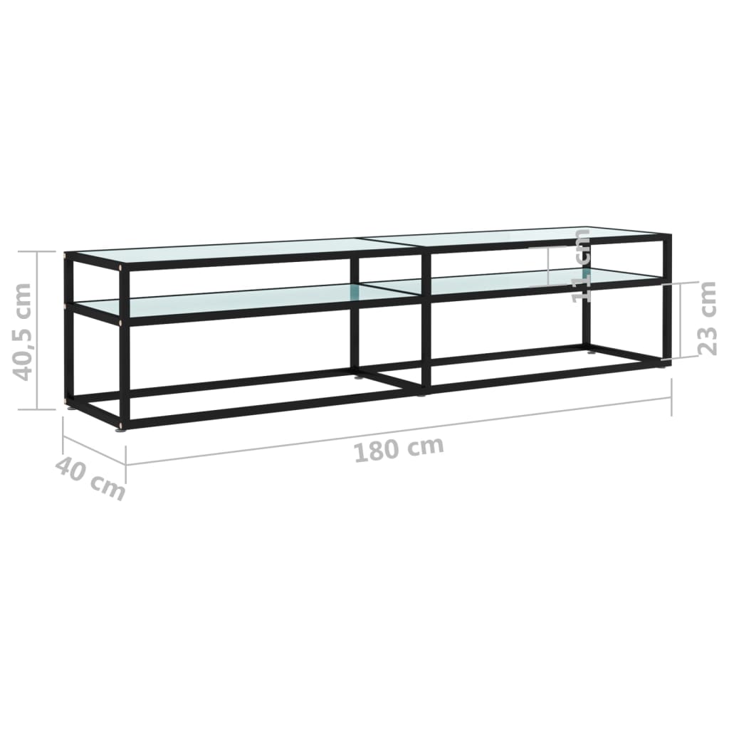 Tv-meubel 180x40x40,5 cm gehard glas witmarmerkleurig is nu te koop bij PeponiXL, paradijselijk wonen!